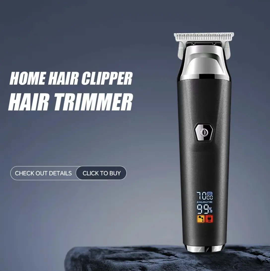#fathersdaygift ，Professional  Hair Clipper & Trimmer Kit for Men - USB-Rechargeable Barber Set Featuring LCD Display, Adjustable Blade Hair Clippers, and Professional Men's Trimmer