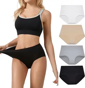 SERISIMPLE Viscose Bamboo Women Luxury Underwear Silky Comfy Ultra Soft Briefs Stretch High&Mid Waist Panties 4 pack
