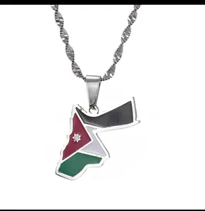 Jorden Flag Map Chain Necklace  for man and women