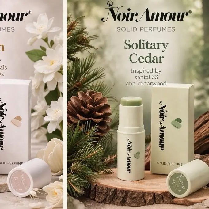Noir Amour Solid Perfume Solitary Cedar Inspired by Santal 33 and Cedarwood Fragrance