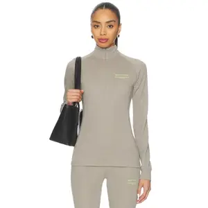 Whitespace Merino Mock Neck Top in Rock Ridge Whitespace Merino Mock Neck Top in Rock Ridge
