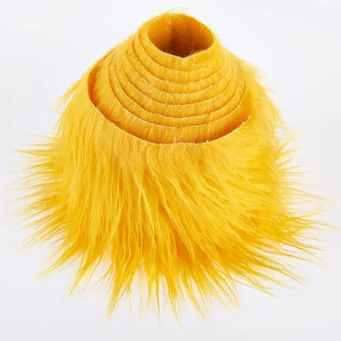 Plush Faux Fur Fabric Precut Strips Fluffy Fuzzy Craft Fur for Gnomes Beard Hair Cosplay Costume Dwarf Decoration (Yellow, 2x60 inch)