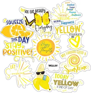 Yellow Stickers, Ten Vinyl Stickers Supporting Yellow, Great Yellow Gift, Decorative Stickers, Yellow Decorative Vinyl Stickers for Wall Decoration, Decals Love Yellow