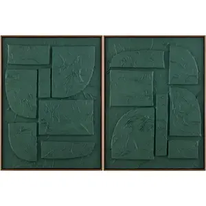 Soft Deep Teal Modern Framed Wall Art for modern gallery walls