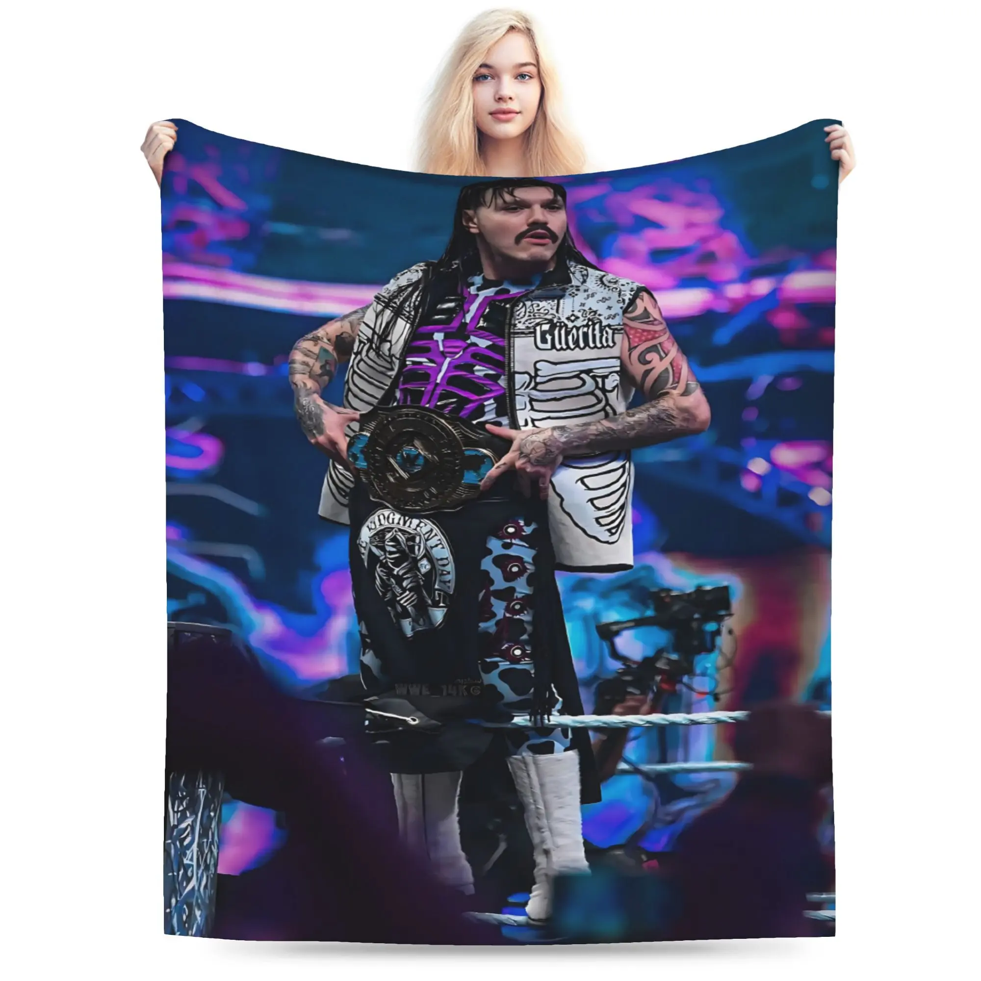 Dominic Mysterio Parttens themed printed blankets, cozy living room and office décor, all-season sofas and travel gifts, home accessories