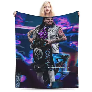 Dominic Mysterio Parttens themed printed blankets, cozy living room and office décor, all-season sofas and travel gifts, home accessories