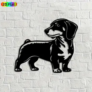1pc Dachshund Metal Wall Art, Cute Dachshund Statue Mural, Ideal Gift for New Year, Christmas, Dog Decor Enthusiasts, Rust-Resistant Metal Wall Decor Wall Sculptures, Perfect for Living Room Wall & Garden Fence, Charming Home Decor Accent