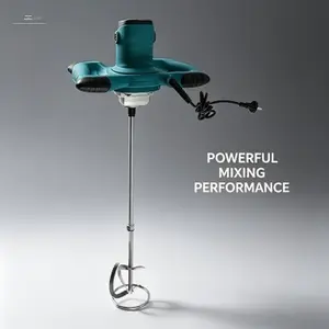 Professional Multipurpose Electric Mixer, High Power Concrete Stirrer with Carbon Brushes, Versatile Mixing Tool for Mortar, Putty, Paint, Feed & More, Complete Accessories Included