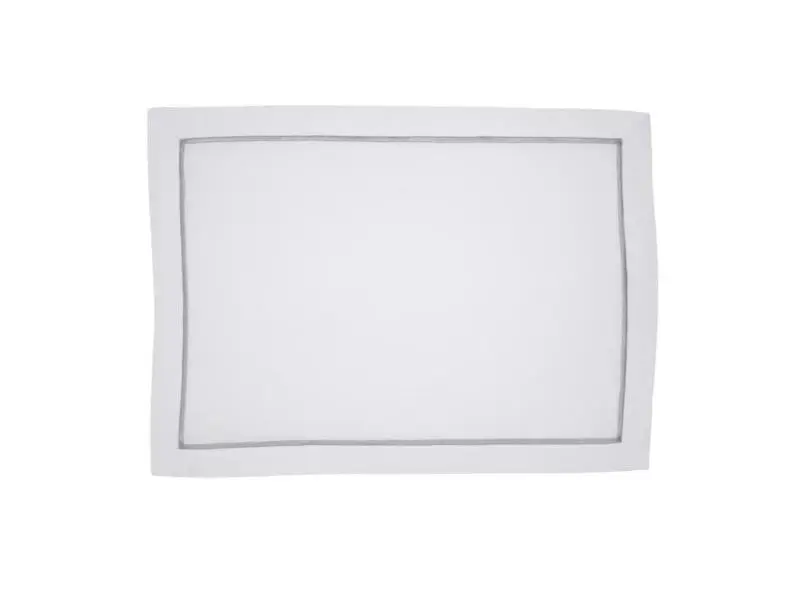 Embroidered Silver Rectangle Placemats - 20 x 14 in. - Set of 4
