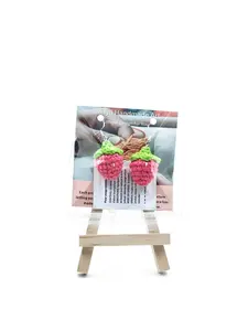 TikTok Viral! Cute Raspberry Crochet Earrings