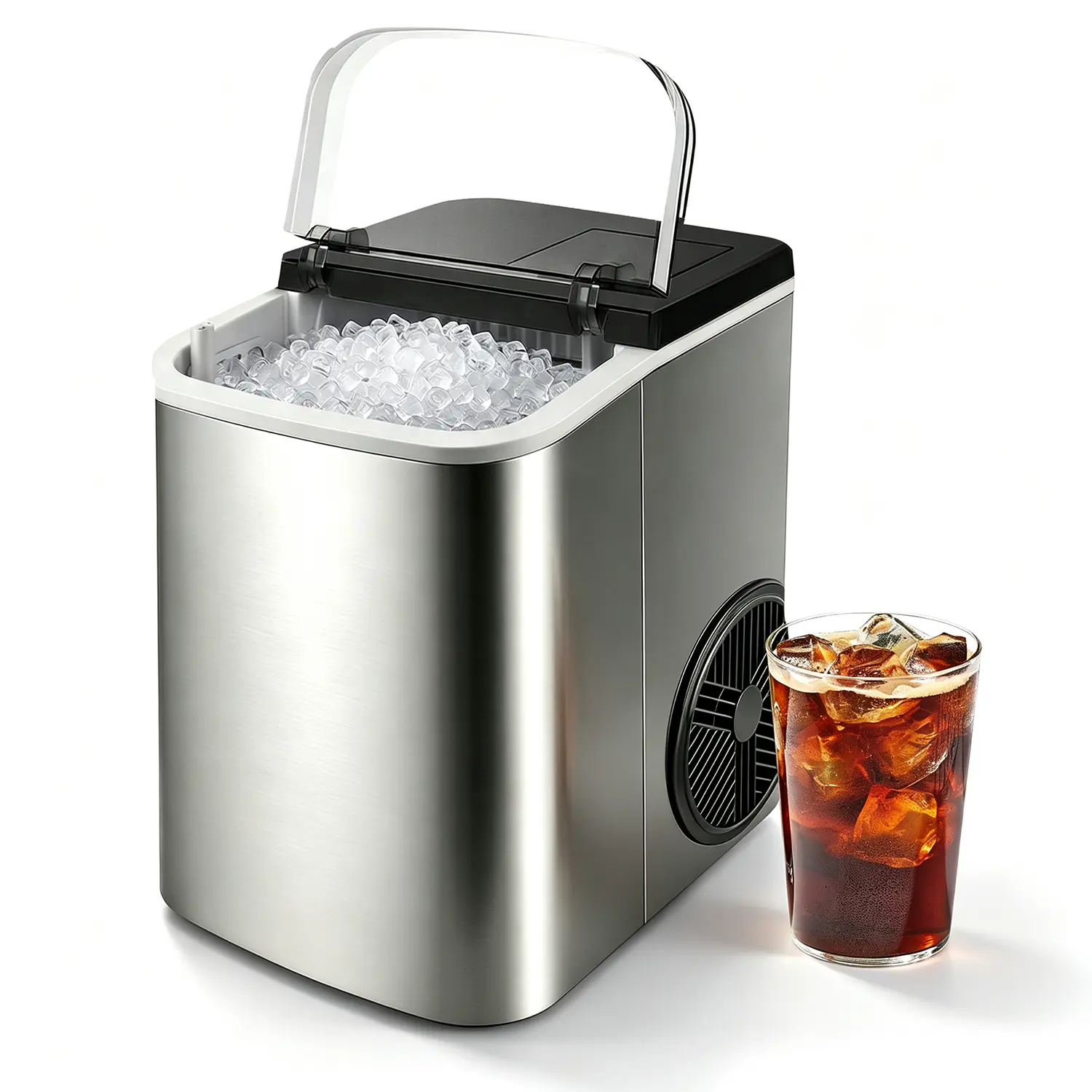 Countertop Ice Maker – Party Ready in 6 Mins, 26lbs/Day, 2L Reservoir, Self-Cleaning & Auto Alerts, Quiet 45dB, Perfect for Home, RV, Dorm, or Office