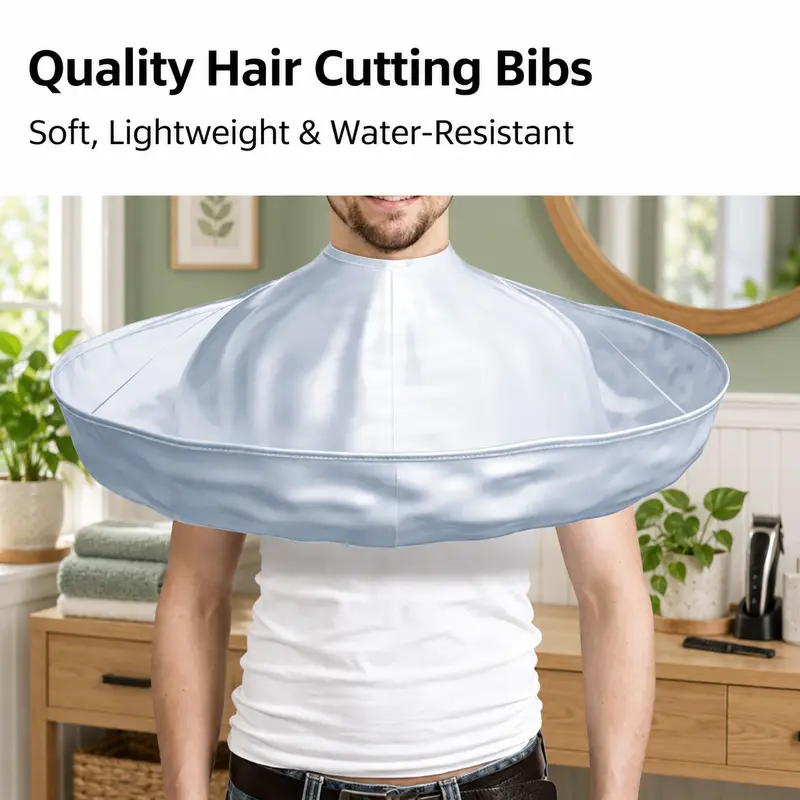 Portable Waterproof Hair Cutting Cape - Reusable Barber Bib Hair Catcher Apron for Household & Salon Use
