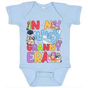 Bluey In My Bluey Grannies Era Toddler Baby Rib Bodysuit Soft, Comfortable Cotton, Snap Closure, CPSIA Compliant