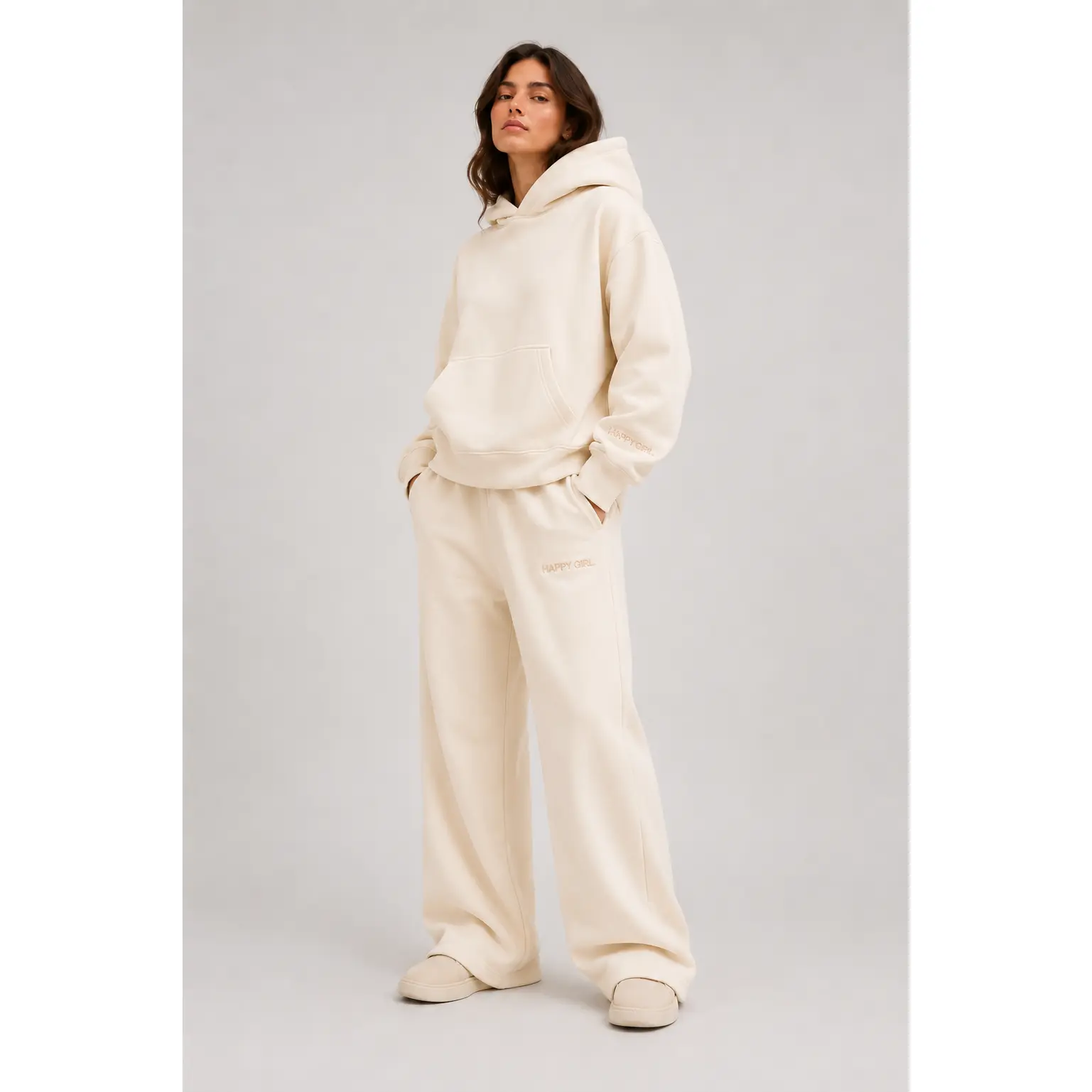 Pullover Hoodie + Sweatpants Cream