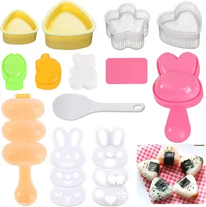 10pcs DIY Rice Ball Molds - Animal Decorating, Triangle Shapes, Bento Sushi Maker Tool