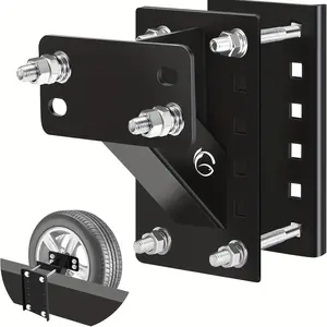 Spare tire carrier, spare tire mounting boat trailer bracket, equipped with gloves and wrench, heavy-duty lock frame, suitable for 4 and 5 and 6 lug trailer wheels, 4.5 inch, 4.75 inch, 5 inch and 5.5 inch bolt patterns, the best choice for gift giving.