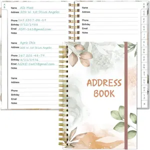 Address Book with Alphabetical Tabs - Telephone & Address Book with Address Contacts, Special Date, Phone, Birthday & Internet Login Password for Home and Office, 4.3" x 6.2", Rose Leaf