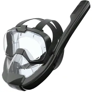 Full Face Snorkel Mask, Snorkeling Gear For Adults & Youth, Side Snorkel Design-Safer Breathing System, 180 Degree Panoramic View Snorkel Set, Anti-Fog Anti-Leak