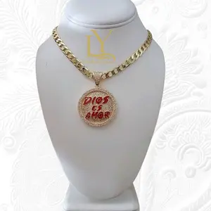LaYaiBoutique #1365 God is Love chain and pendant, 14k gold plated, high quality