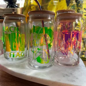 Betty Boop Glass Travel Cup Bamboo Lid Drinkware Tumblers