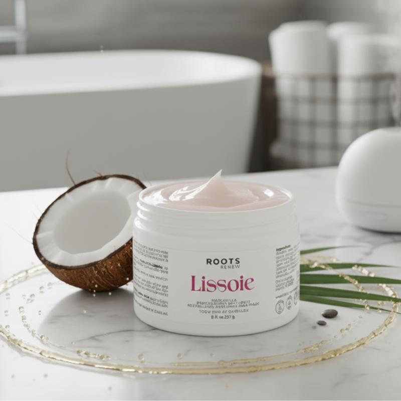 Lissoie Hair Trio - 3-step routine to cleanse, repair and soften hair. Includes shampoo, repairing mask and shine oil. Professional quality care for dry, frizzy or color treated hair. Hair care, conditioner, treatment.