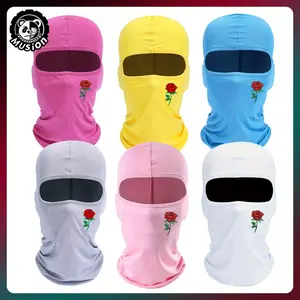 Musion Balaclava Ski Cycling Face Mask, Rose Flower Full Face Cap, Windproof Dustproof Multi-Functional, Suitable for Motorcycle Hiking Camping Snowboarding Outdoor Sports