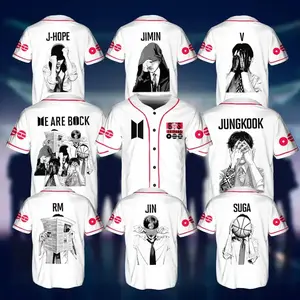 [Baseball Jersey] Custom Bangtan Members Baseball Jersey, 7 Members Portrait Shirt, Arirang World Tour 2026 Merch Shirt, Baseball Jersey Gift Fans, Custom Kpop Jersey, Kpop 2026 Worldtour Baseball Jersey