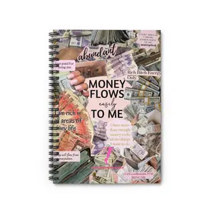 Manifest Abundance and Money Flow Spiral Notebook | Manifestation Journal, Gratitude Diary, Budget Planner, Affirmation Notebook, Gift for Entrepreneurs