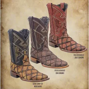 Boots for men Pirarucu print/ Exotic Leather print