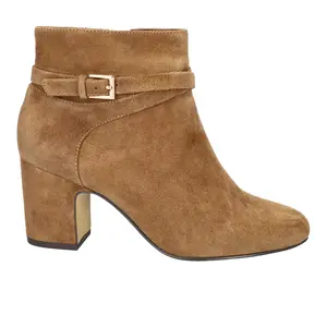 Bella Vita Womens Arlette Round Toe Zippered Casual Boots Ankle Mid Heel 2-3" - Brown