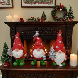 3 Creative Resin Craft Christmas Elf Mini Figures Cute Little Dwarf Decorations Ornaments Decor Holiday Gift