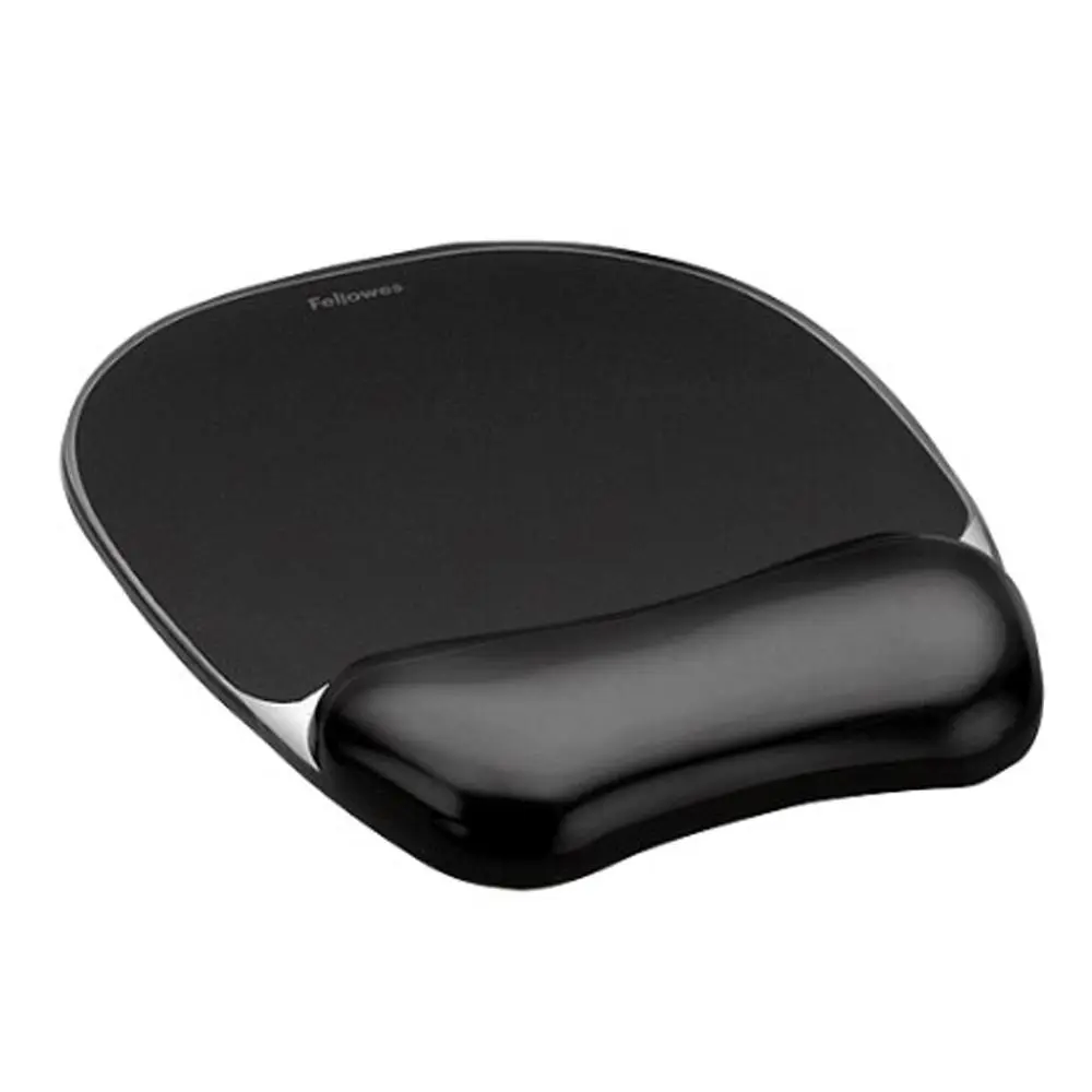 Fellowes Crystals Gel Mouse Pad with Neutral Position Wrist Rest - Black