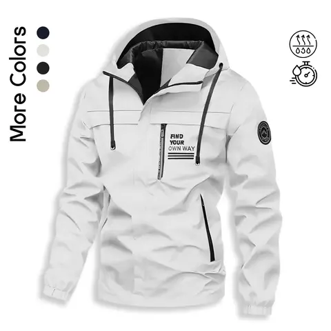 Men's Casual Hooded Windbreaker Jacket - Outdoor Lightweight Coat