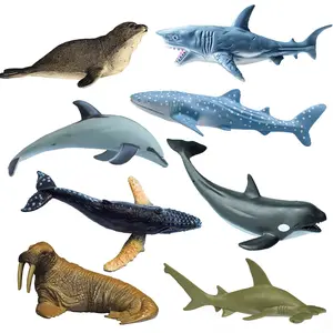 8-Pack PVC Ocean Animal Model Set, Educational Toy for Family Learning, Parent-Child Interaction, Kids Birthday Gift, Humpback Whale, Killer Whale