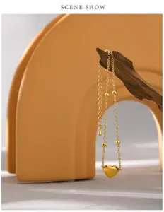 B84- Summer Heart 18K Gold Bracelet!