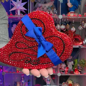 Red Heart tin with red rhinestones