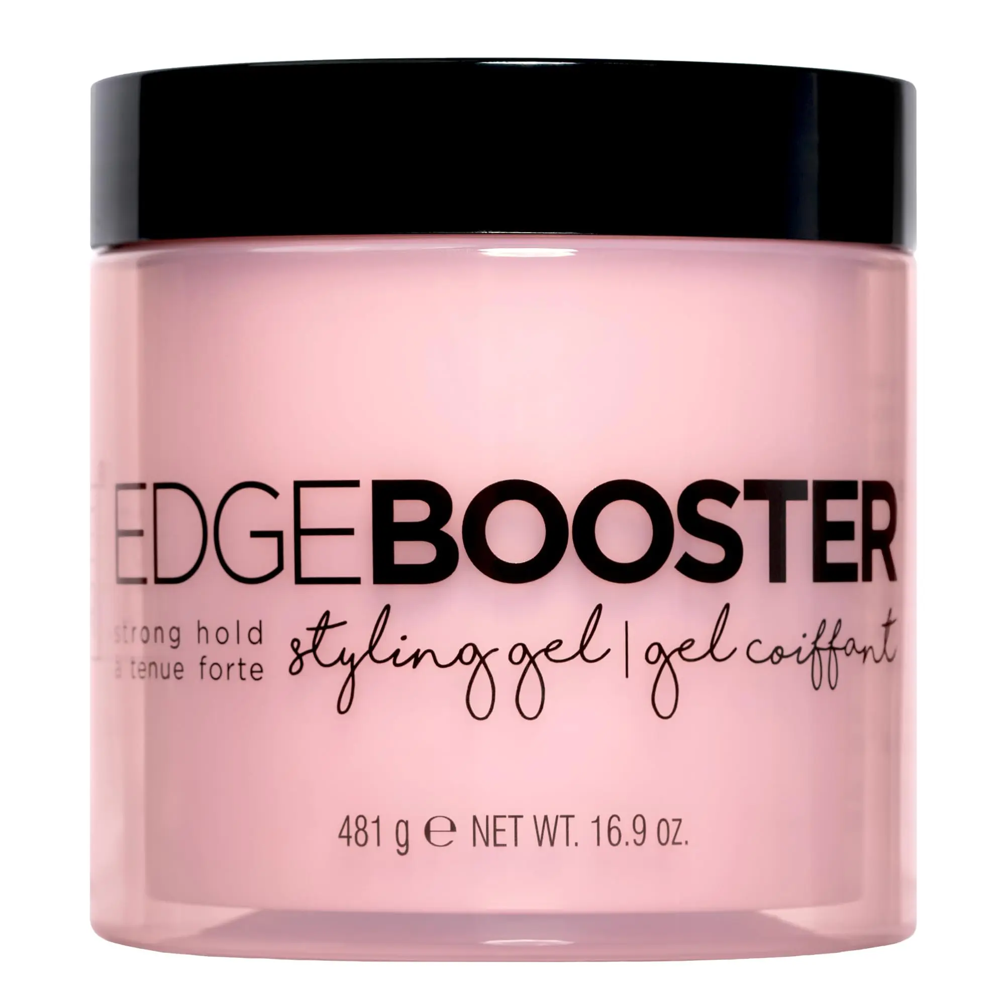 Style Factor EDGE BOOSTER Styling Gel | Strong Hold | Alcohol-Free Hair Gel with Camellia Sinensis Seed Oil for Curly, Wavy & Sleek Styles | Frizz Control and Flexible Hold, 16.9oz