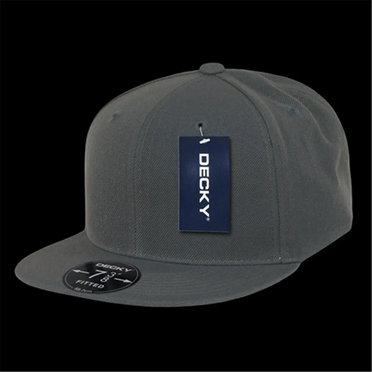 212 MAIN Casual Retro Fitted Decky Cap, Charcoal Color - 7.38 Size