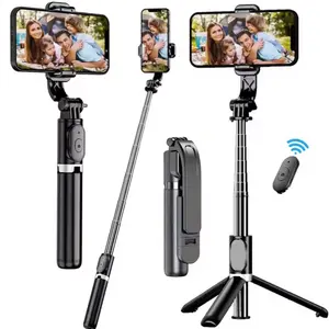 Telescopic Selfie Stick Tripod Monopod Stand with Wireless Gimbal Stabilizer for iPhone & Android Smartphones Cellphone Holder multifunctional