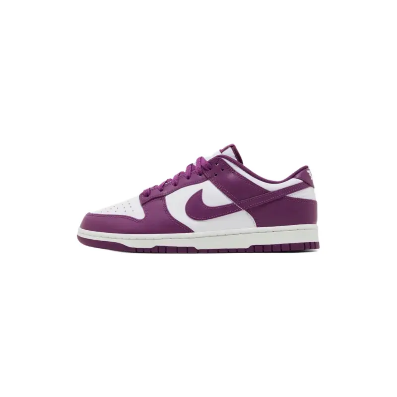 NIKE Men's Dunk Low 'Viotech White' Leather Sneaker - Casual Sports Footwear, Stylish Athletic Shoe, Rubber, Sports Shoes
