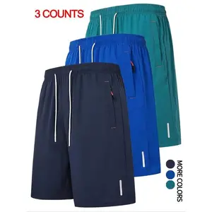 Men's Solid Color Drawstring Waist Shorts, Casual Regular Fit Zipper Pocket Shorts for Summer, Men's Bottoms for Daily WearGift