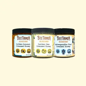 BeeTamer's Seasonal Wellness Flight, 3 6oz Jars, Sample Pack, Variety, Exploration