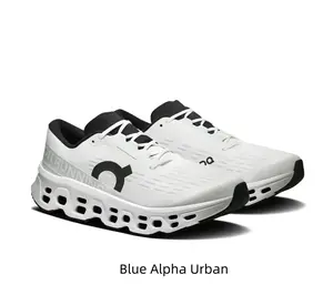 Futuristic White & Black Running Shoes with Massive Hollow Cloud Cushioning - High Energy Return