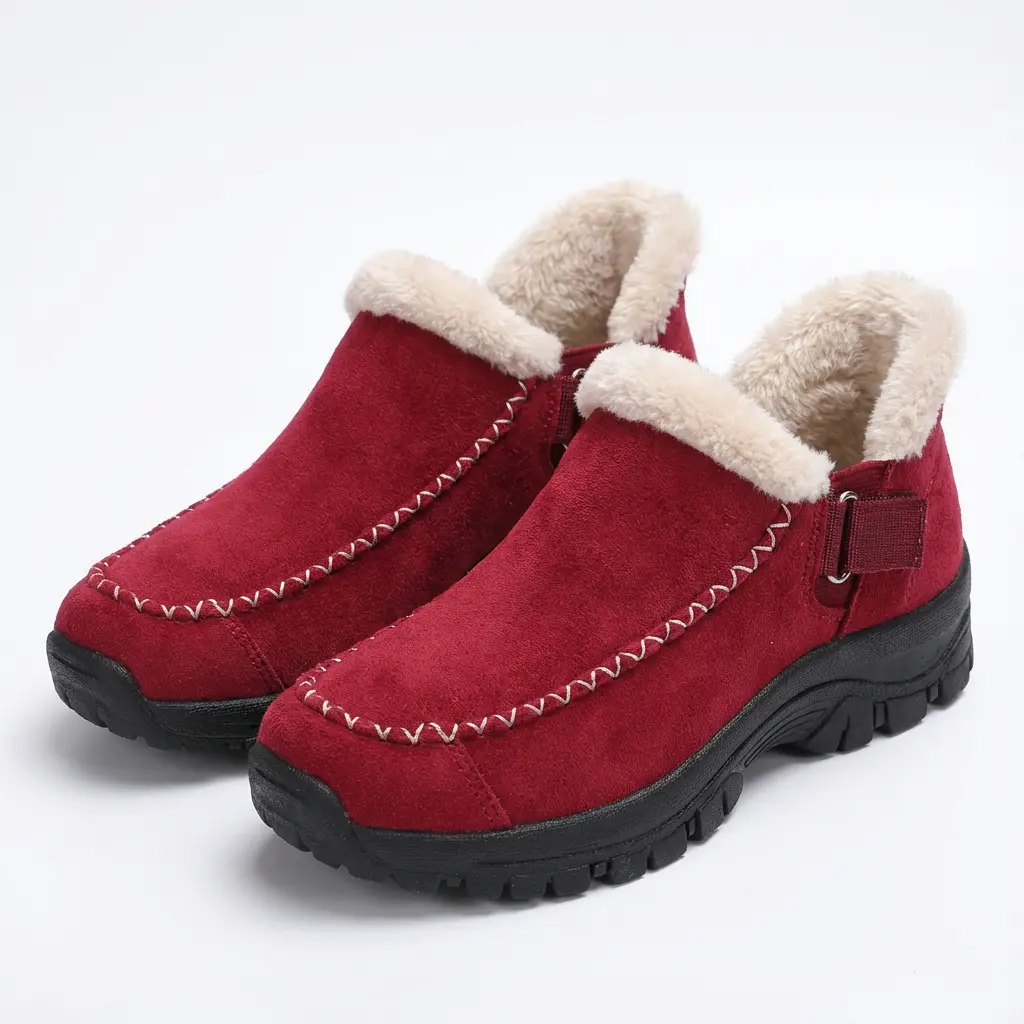 Women's winter anti-slip and warm fashion snow boots Premium Caramel Ankle Boots with Fur Lining - Winter Fashion Must-Have Girl Walking Shoes Walking Shoes Footwear Pu Knee Bridal Footwear Active Pu Lightweight Comfort Loafers loafer shoe fur