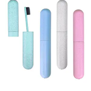 Hooqict 4-Pack Plastic Lightweight Compact Toothbrush Travel Case, Portable Breathable Toothbrush Holder for Camping, Home