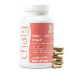 Chaly Menopause Supplements for Women with Ashwagandha KSM 66 and Saffron | Hot Flash, Bloating, Libido, Vaginal Dryness, Stress, and Mood Support Supplement | Menopause Relief Supplements | 60 Count