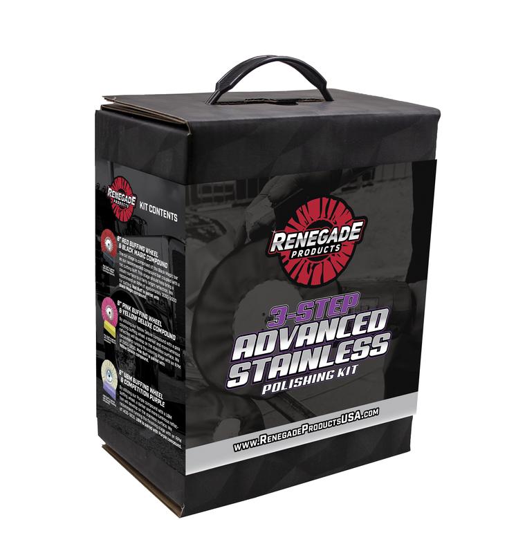 Renegade Products 3-Step Advanced Stainless Steel Polishing Kit – Buffing Wheels & Compound Bars for Mirror Shine Metal Restoration
