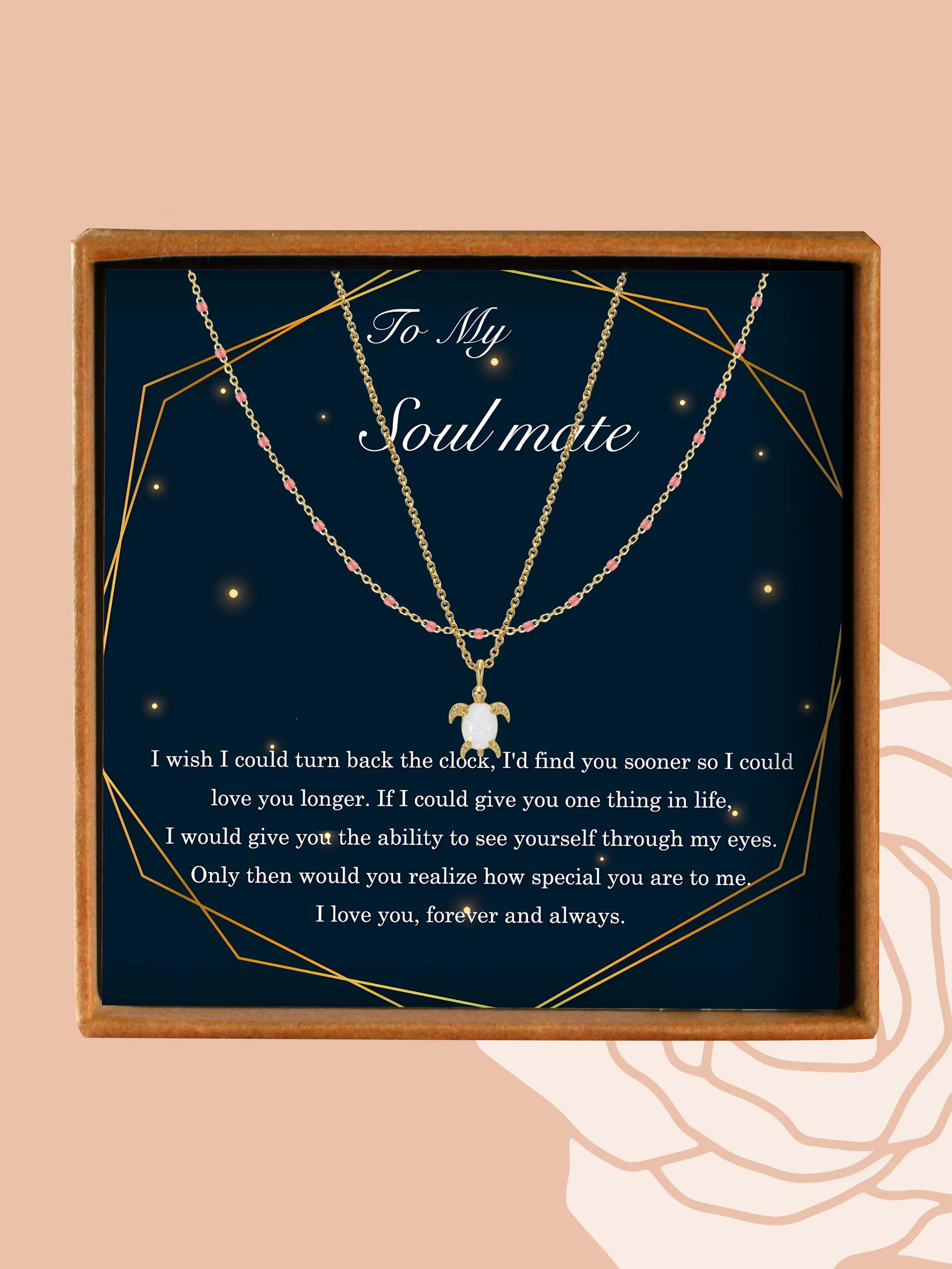 Turtle Pendant Necklace with Box & Greeting Card, Elegant Necklace for Women for Party, Daily Decor, Trendy All-match & Exquisite Jewelry for Birthday Gift, Exquisite Chain Jewelry