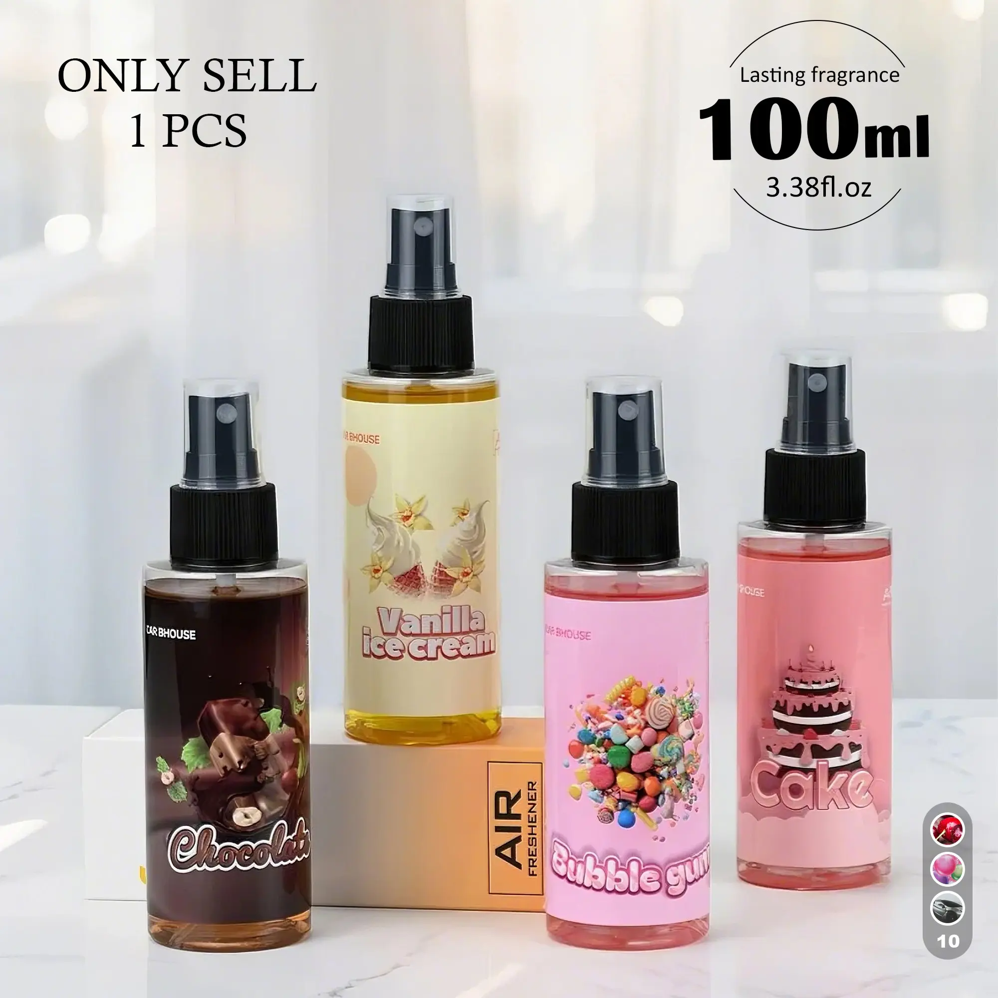100ML Air Freshener Spray, Scented, Fragrance, Home Fragrances, Home Fragrance Products, Long-Lasting Scent, Home & Car Use, Food Fruit Flower Scents, Ideal Gift for Weddings Holidays Pets, Caramel Scent