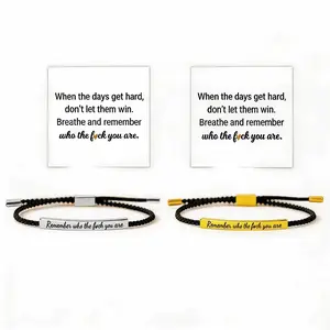 Remember Who The F You Are Bracelet Dont Let The Hard Days Win Bracelet Motivational Bracelet for Women Braided String Inspirational Gifts